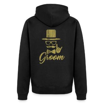 Groom bachelor party - Unisex Premium Organic Zip Hoodie - black - Back - Nico (187cm)