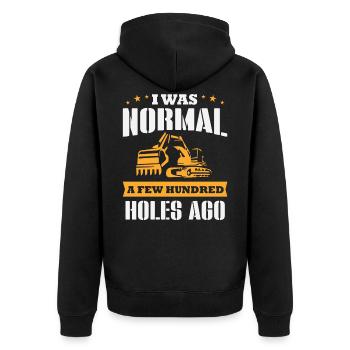 Bagger - Unisex Premium Bio Zip Hoodie - Schwarz - Hinten - Nico (187cm)