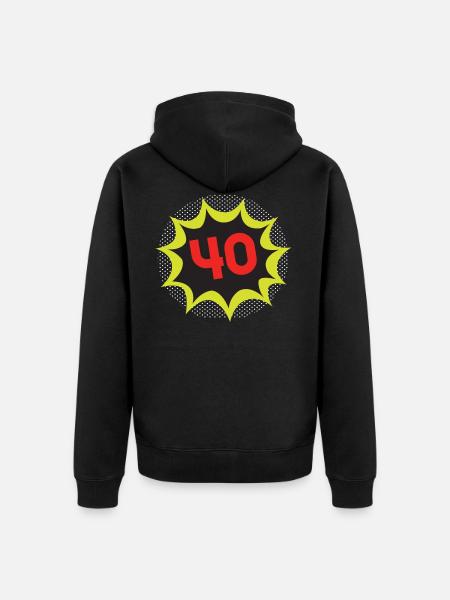40th birthday - Unisex Premium Organic Zip Hoodie - black