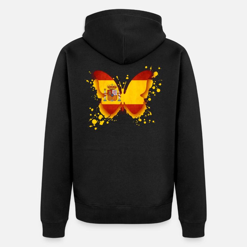 Spanien Flagge Geschenk Spanisch - Unisex Premium Bio Zip Hoodie - Schwarz