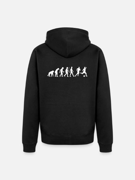 Evolution football white shirt - Unisex Premium Organic Zip Hoodie - black