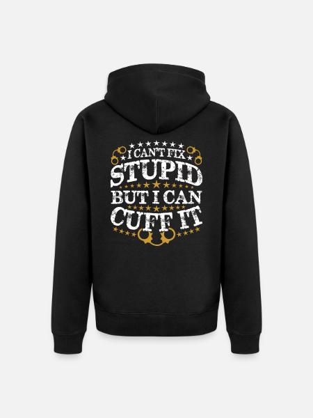 police - Unisex Premium Organic Zip Hoodie - black