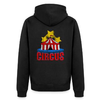 circus - Unisex Premium Organic Zip Hoodie - black - Back - Nico (187cm)