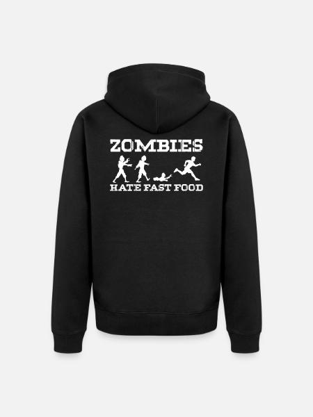 zombie - Ekologiczna rozpinana bluza z kapturem Premium unisex - czarny