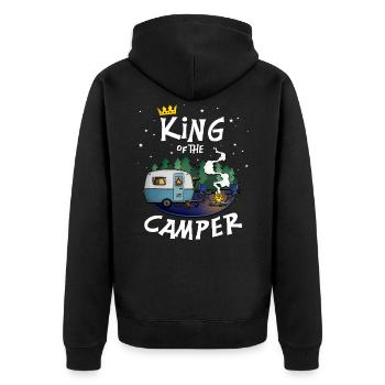 Camper King - pour camping, plein air, camping - Veste à capuche bio Premium Unisexe - noir - Dos - Nico (187cm)