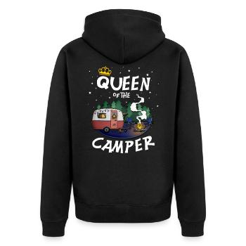 Camper Queen - pour camping, plein air, camping - Veste à capuche bio Premium Unisexe - noir - Dos - Nico (187cm)