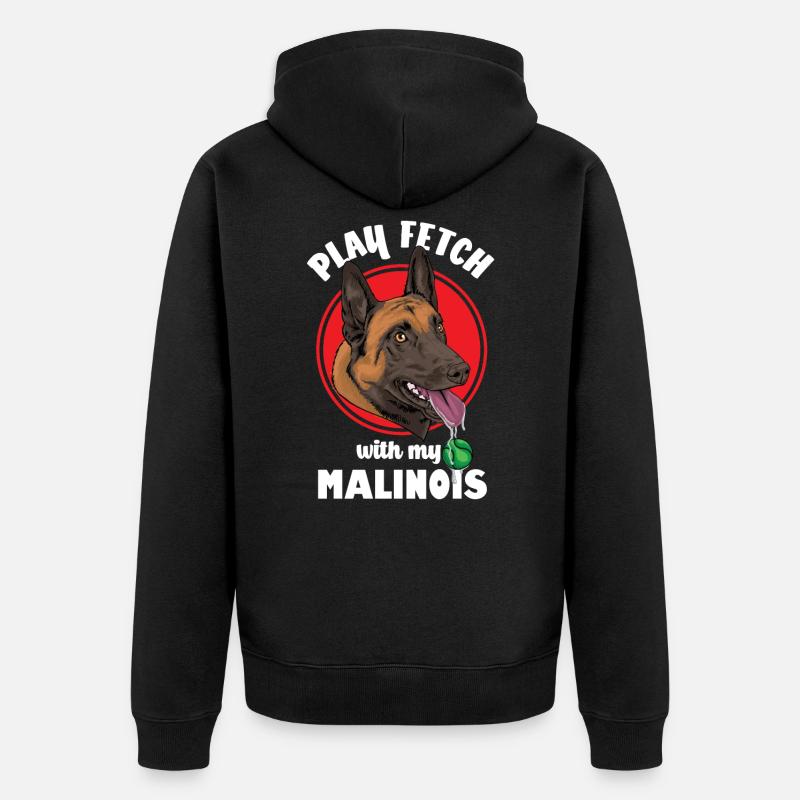 Belgian Malinois - Unisex Premium Bio Zip Hoodie - Schwarz