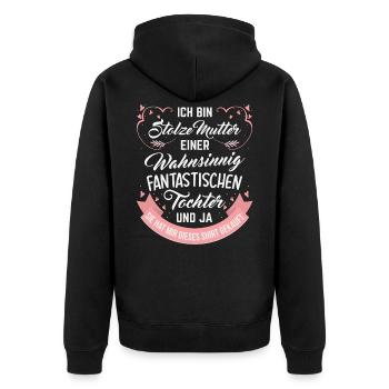 mummy - Unisex Premium Organic Zip Hoodie - black - Back - Nico (187cm)