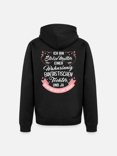 mummy - Unisex Premium Organic Zip Hoodie - black