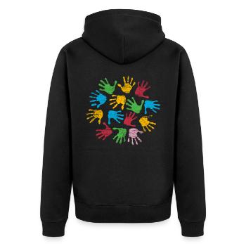 Les couleurs de jardin d’enfants - Veste à capuche bio Premium Unisexe - noir - Dos - Nico (187cm)
