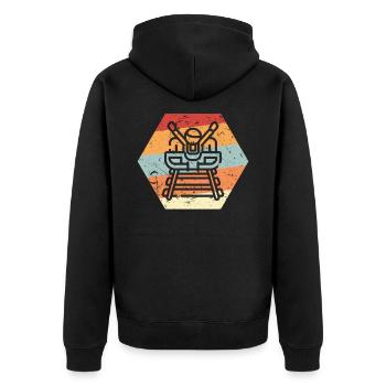 Achterbahn Freizeitpark - Unisex Premium Bio Zip Hoodie - Schwarz - Hinten - Nico (187cm)
