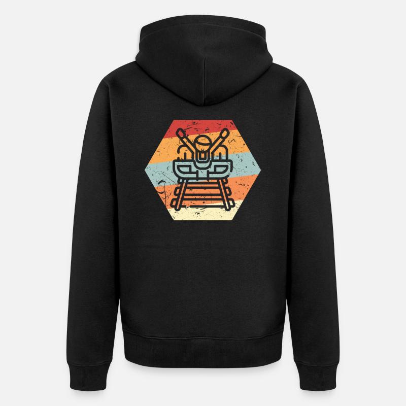 Achterbahn Freizeitpark - Unisex Premium Bio Zip Hoodie - Schwarz