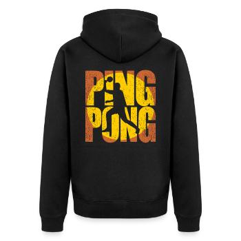 table tennis - Unisex Premium Organic Zip Hoodie - black - Back - Nico (187cm)