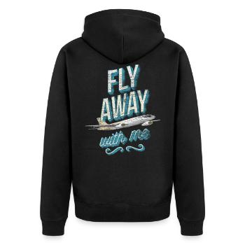 pilot - Unisex Premium Organic Zip Hoodie - black - Back - Nico (187cm)