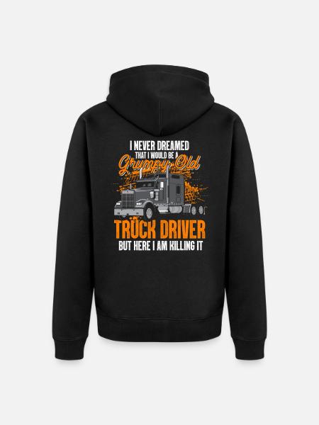 LKW Fahrer - Unisex Premium Bio Zip Hoodie - Schwarz