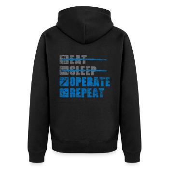 Surgeon - Unisex Premium Organic Zip Hoodie - black - Back - Nico (187cm)