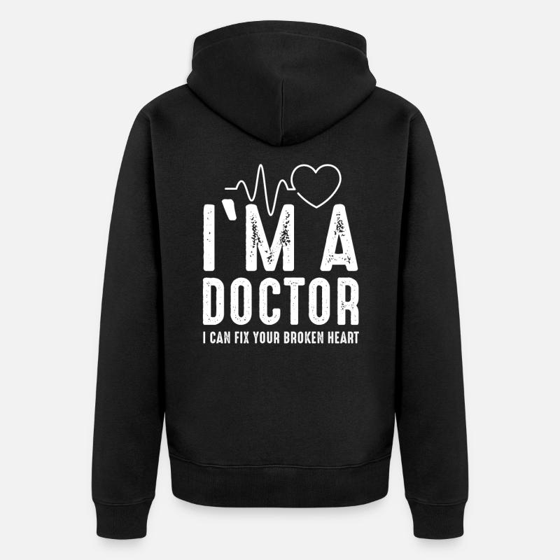 médecin - Veste à capuche bio Premium Unisexe - noir