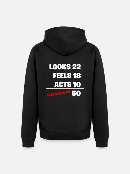 50th birthday - Unisex Premium Organic Zip Hoodie - black