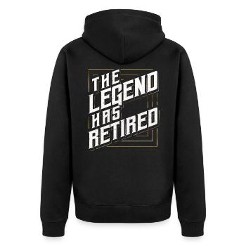 Rente - Unisex Premium Bio Zip Hoodie - Schwarz - Hinten - Nico (187cm)