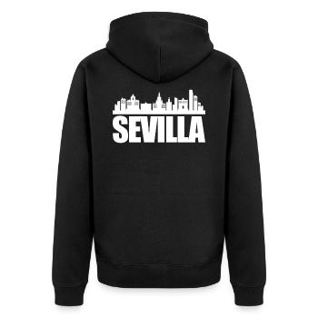 Séville - Veste à capuche bio Premium Unisexe - noir - Dos - Nico (187cm)