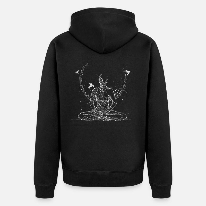 Paix de méditation - Veste à capuche bio Premium Unisexe - noir