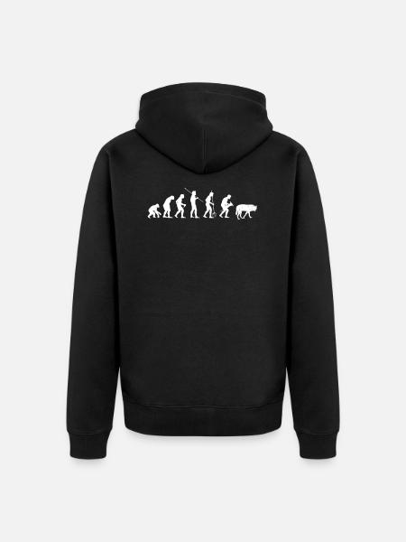 wolf - Unisex Premium Organic Zip Hoodie - black