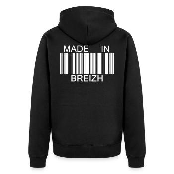 Made in Breizh Bretagne - Veste à capuche bio Premium Unisexe - noir - Dos - Nico (187cm)