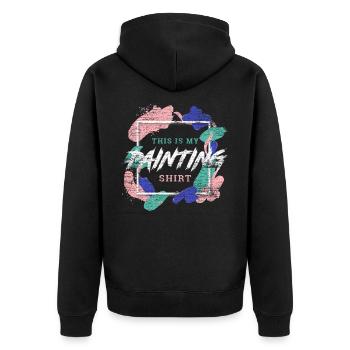 Maler - Unisex Premium Bio Zip Hoodie - Schwarz - Hinten - Nico (187cm)