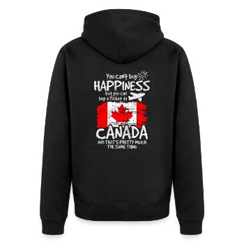 Kanada - Unisex Premium Bio Zip Hoodie - Schwarz - Hinten - Nico (187cm)