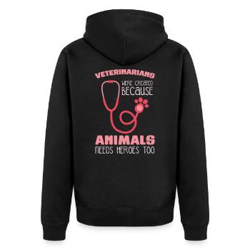 Médecins vétérinaires - Veste à capuche bio Premium Unisexe - noir - Dos - Nico (187cm)