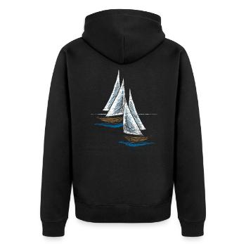 Bateau à voile - Veste à capuche bio Premium Unisexe - noir - Dos - Nico (187cm)