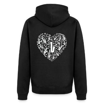 Saxophon - Unisex Premium Bio Zip Hoodie - Schwarz - Hinten - Nico (187cm)