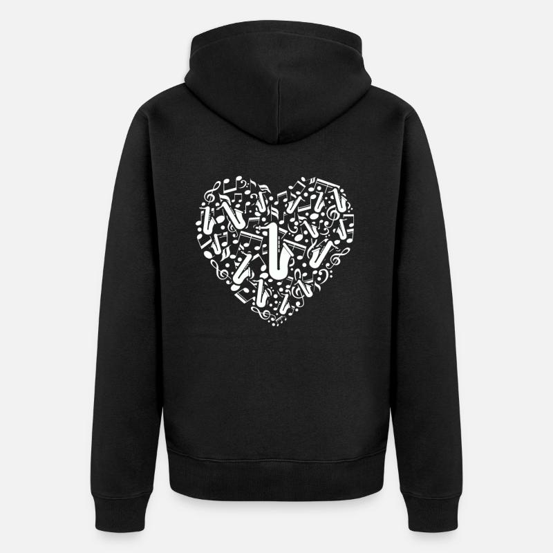Saxophon - Unisex Premium Bio Zip Hoodie - Schwarz