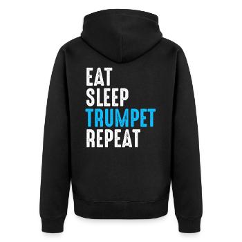 Trumpet - Unisex Premium Organic Zip Hoodie - black - Back - Nico (187cm)