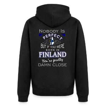 Finlande Finlande Idée cadeau - Veste à capuche bio Premium Unisexe - noir - Dos - Nico (187cm)