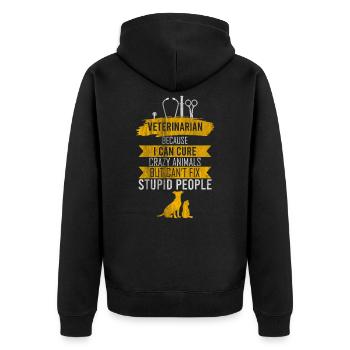 Tierarzt Hoffnung - Unisex Premium Bio Zip Hoodie - Schwarz - Hinten - Nico (187cm)