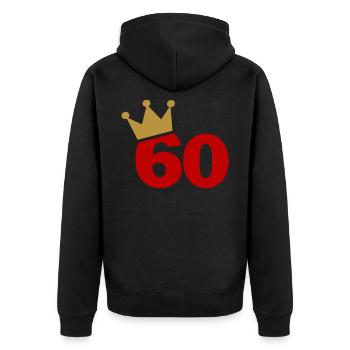 60th birthday - Unisex Premium Organic Zip Hoodie - black - Back - Nico (187cm)