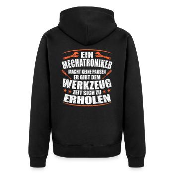 Automechaniker - Unisex Premium Bio Zip Hoodie - Schwarz - Hinten - Nico (187cm)