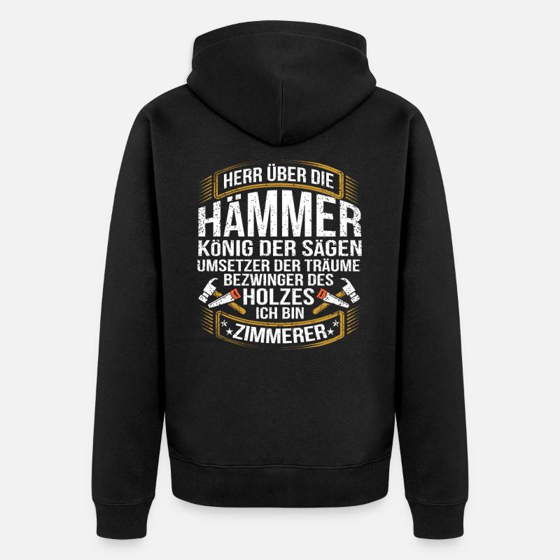 Zimmermann - Unisex Premium Bio Zip Hoodie - Schwarz