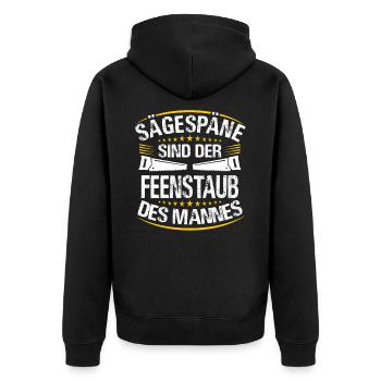 Zimmermann - Unisex Premium Bio Zip Hoodie - Schwarz - Hinten - Nico (187cm)
