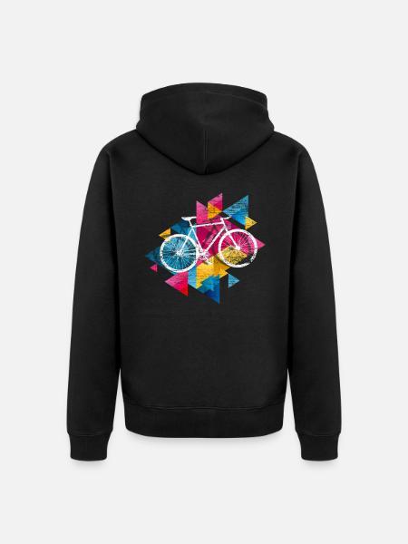 Roue de bicyclette - Veste à capuche bio Premium Unisexe - noir