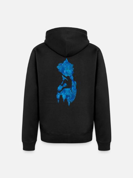 Climbing Mountains - Unisex Premium Organic Zip Hoodie - black