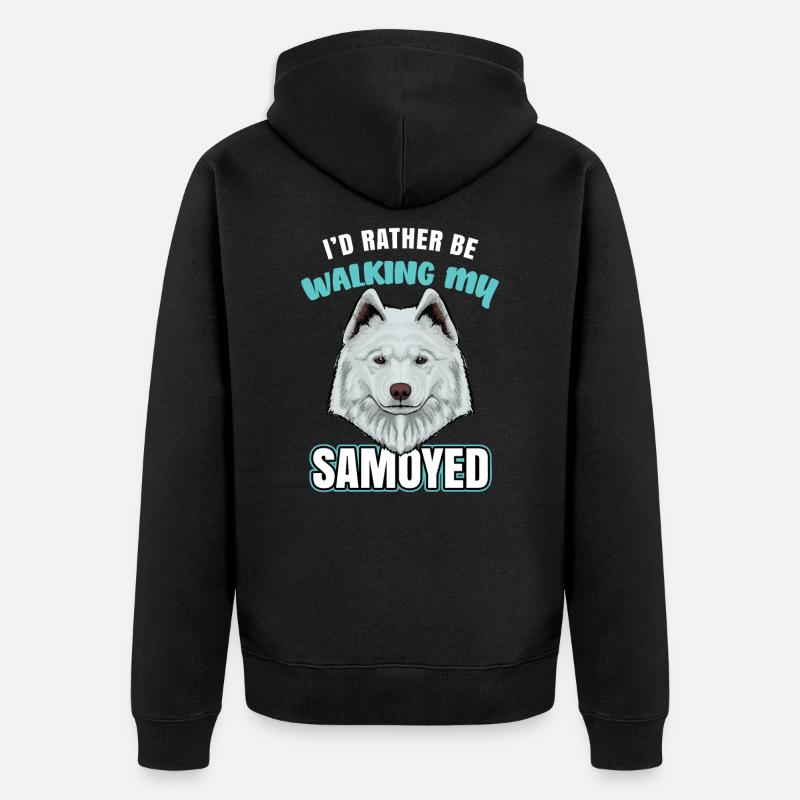 Samojede Samoyed - Unisex Premium Bio Zip Hoodie - Schwarz