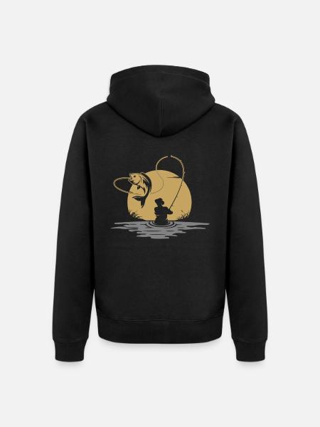 Fishing Fishermen - Unisex Premium Organic Zip Hoodie - black