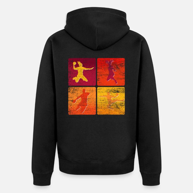 Équipe de handball - Veste à capuche bio Premium Unisexe - noir