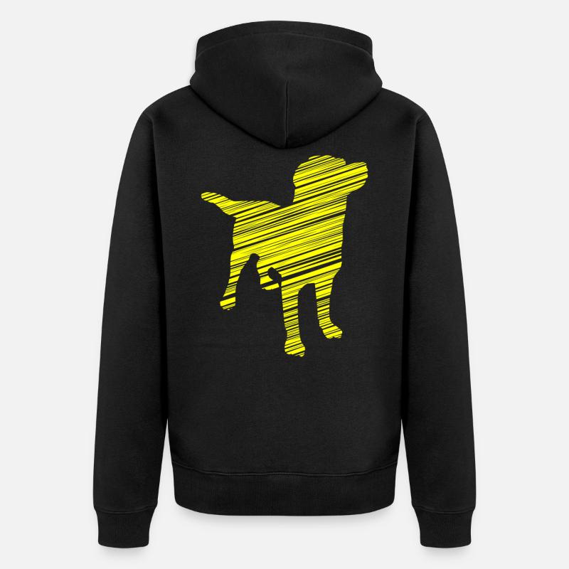 Hund - Unisex Premium Bio Zip Hoodie - Schwarz