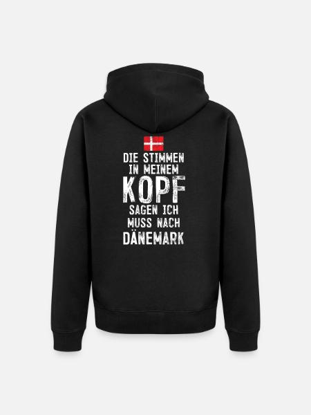 Denmark - Unisex Premium Organic Zip Hoodie - black