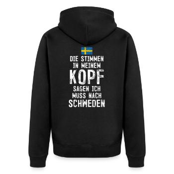 Suède - Veste à capuche bio Premium Unisexe - noir - Dos - Nico (187cm)