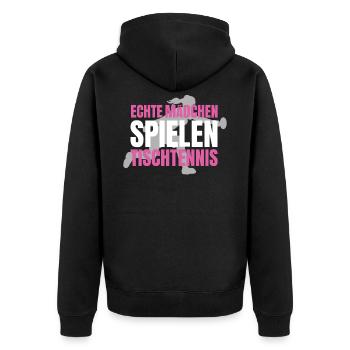 Table tennis - Unisex Premium Organic Zip Hoodie - black - Back - Nico (187cm)
