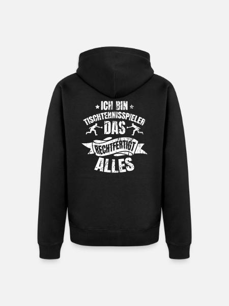 Table tennis - Unisex Premium Organic Zip Hoodie - black